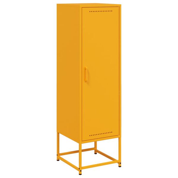 vidaXL Aparador alto 36x39x123 cm aço amarelo mostarda