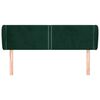 vidaXL Cabeceira de cama c/ abas veludo 147x23x78/88cm verde-escuro