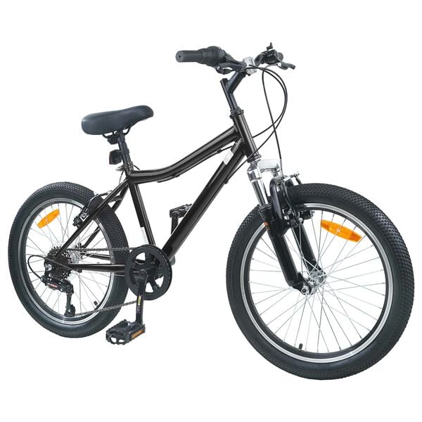 vidaXL Bicicleta Infantil 20 Polegadas 6-Speed para 6-11 Anos Preto