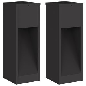 vidaXL Luz Solar LED de Caminho 2 pcs Preto A&ccedil;o Laminado a Frio