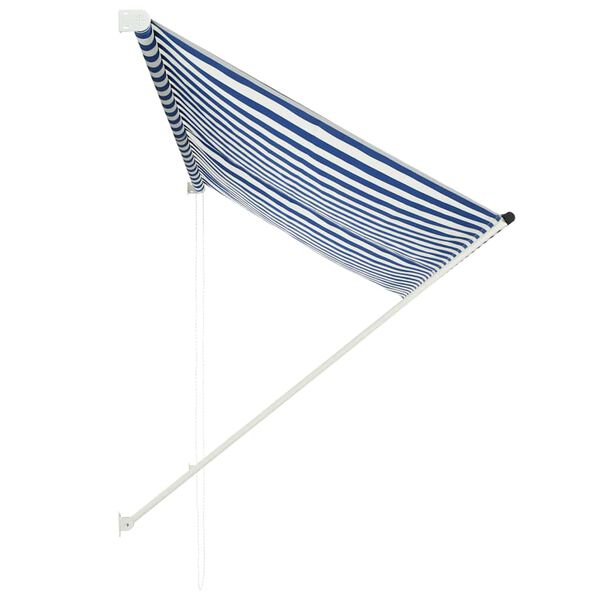 vidaXL Toldo retr&aacute;til 250x150 cm azul e branco