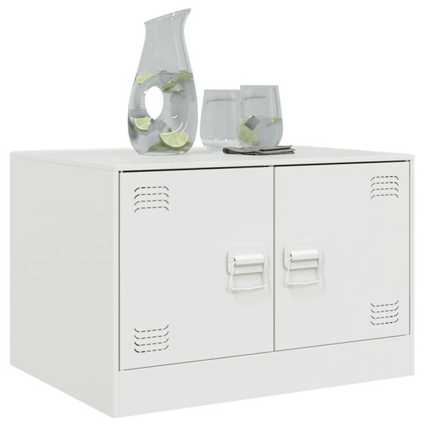 vidaXL Mesa de centro 67x50x44 cm a&ccedil;o branco