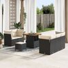 vidaXL Conjunto de Sof&aacute; de Jardim 8 pcs Preto e Creme vime PE