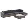 vidaXL 6 pcs conjunto lounge de jardim c/ almofad&otilde;es vime PE cinzento