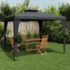 VidaXL Gazebo com telhado duplo 3,98x2,98 m a&ccedil;o antracite