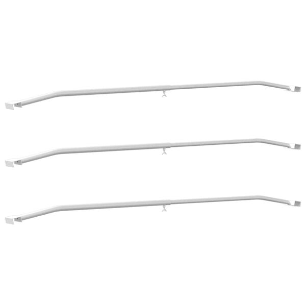 vidaXL Suporte de lona para reboques Manual 3 pcs Prateado 100-145 cm