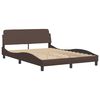 vidaXL Cama Viana com colch&atilde;o 140x190 cm couro artificial castanho