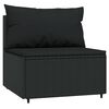 vidaXL 3 pcs conjunto lounge de jardim c/ almofad&otilde;es vime PE preto