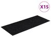 vidaXL Tapetes de escada autoadesivos 15 peças 60x25 cm pretos retangulares