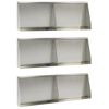 vidaXL Muro de Conten&ccedil;&atilde;o 6 unid. 60 x 12 x 50 cm A&ccedil;o inoxid&aacute;vel
