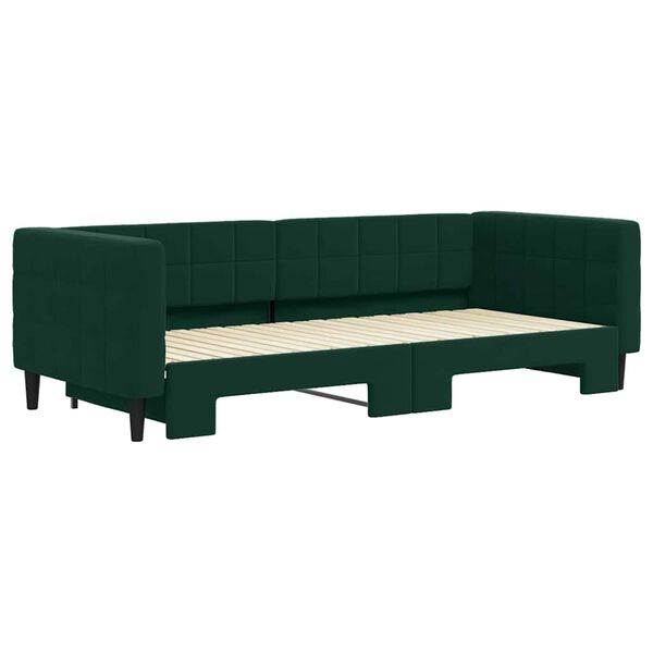 vidaXL Sof&aacute;-cama com gavet&atilde;o 90x200 cm veludo verde-escuro