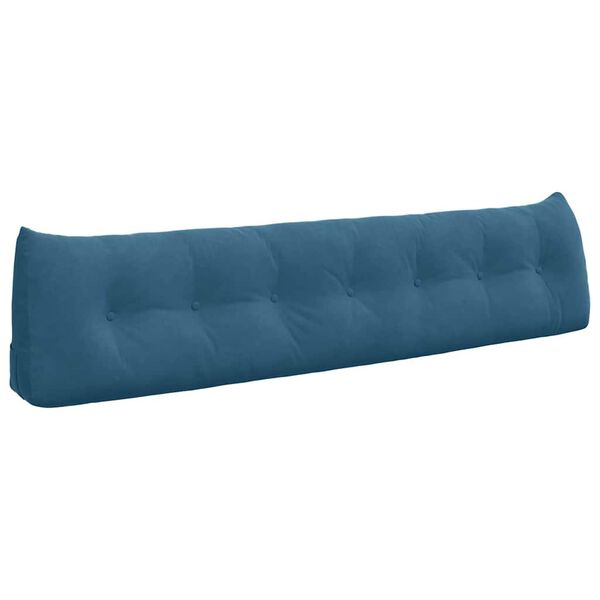 vidaXL Travesseiro para Costas Azul 200 x 24 x 50 cm Veludo
