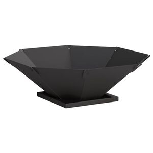 vidaXL Fire Pit Preto 50 x 50 x 15,5 cm A&ccedil;o