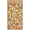 vidaXL Decora&ccedil;&atilde;o p/muro jardim 105x55cm a&ccedil;o corten design folhas bambu