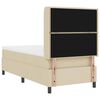 vidaXL Cama Box Spring LED com colch&atilde;o Creme 90 x 190 cm tecido