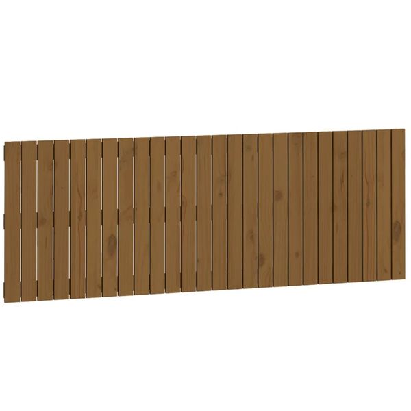 vidaXL Cabeceira de parede 166x3x60 cm pinho maci&ccedil;o castanho-mel