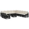 vidaXL Conjunto de Sof&aacute; de Jardim 12 unid. Preto vime PE