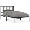 vidaXL Estrutura de cama com cabeceira 100x190 cm metal preto