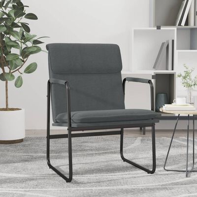 vidaXL Cadeira lounge 55x64x80 cm tecido cinzento-escuro