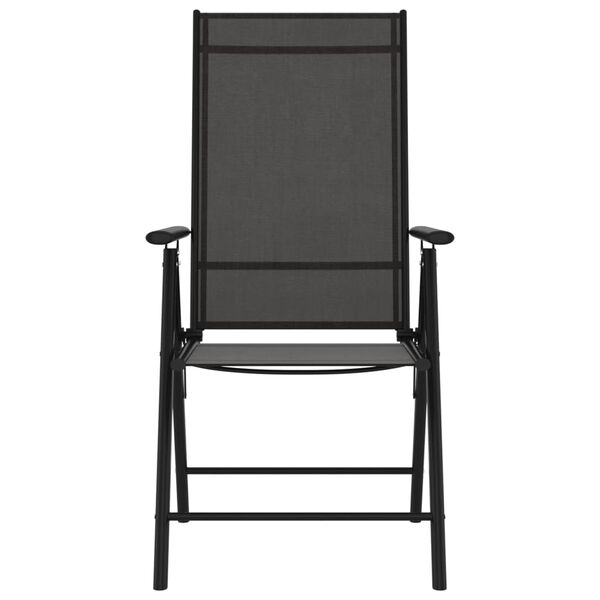 vidaXL Cadeiras de jardim dobráveis 6 pcs textilene preto