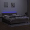 vidaXL Cama box spring colch&atilde;o/LED 160x200 cm tecido cinza-acastanhado