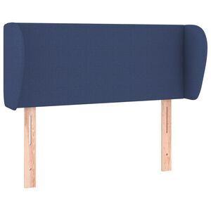 vidaXL Cabeceira de cama c/ abas tecido 83x23x78/88 cm azul