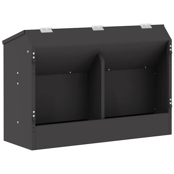 vidaXL Comedouro para Coelhos Preto 64.5 x 25.5 x 45.5 cm