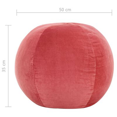 vidaXL Pufe em veludo de algodão 50x35 cm rosa