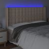 vidaXL Cabeceira cama c/ LED couro artif. 163x16x118/128 cm cappuccino