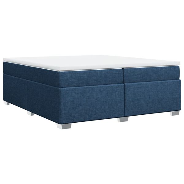 vidaXL Cama com molas/colch&atilde;o 200x200 cm tecido azul