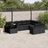 vidaXL 10 pcs conjunto sof&aacute;s de jardim c/ almofad&otilde;es vime PE preto