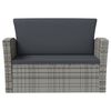 vidaXL 8 pcs conjunto lounge de jardim c/ almofadões vime PE cinzento