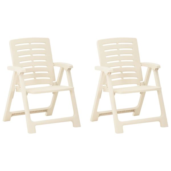 vidaXL Cadeiras de jardim 2 pcs pl&aacute;stico branco
