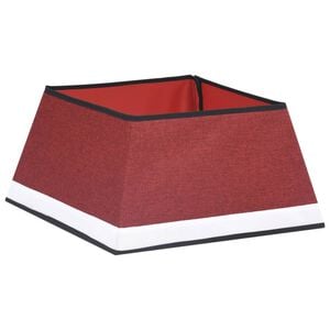 vidaXL Saia para &aacute;rvore de Natal 48x48x25 cm vermelho e branco