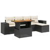 vidaXL 6 pcs conjunto sof&aacute;s de jardim c/ almofad&otilde;es vime PE preto