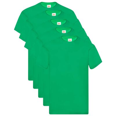 Fruit of the Loom T-shirts originais 5 pcs algodão XXL verde