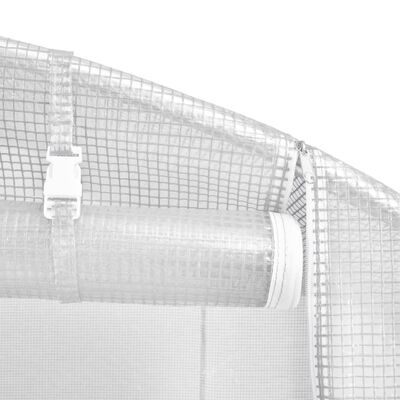 vidaXL Estufa com estrutura de aço 10 m² 5x2x2,3 m branco