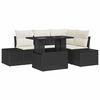 vidaXL Conjunto de Sof&aacute; de Jardim 5 unid. Preto e Creme vime PE