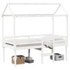 vidaXL Cama alta com telhado 80x200 cm pinho maci&ccedil;o branco