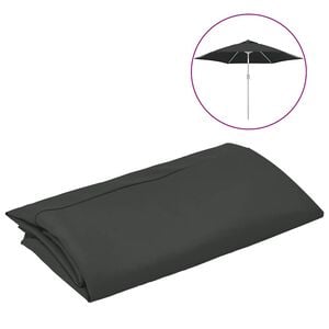 vidaXL Tecido de substitui&ccedil;&atilde;o p/ guarda-sol exterior 300 cm antracite