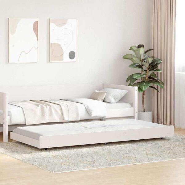 vidaXL Estrutura da Cama Branco 75 x 190 cm Madeira de Pinheiro S&oacute;lida