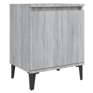 vidaXL Mesa de cabeceira c/ pernas em metal 40x30x50 cm sonoma cinza