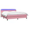 vidaXL Cama box spring c/ colch&atilde;o e LED 200x210 cm veludo rosa