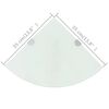 vidaXL Prateleiras canto 2 pcs suportes cromados 35x35cm vidro branco