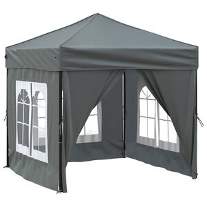 vidaXL Tenda para festas dobr&aacute;vel com paredes laterais 2x2 m antracite
