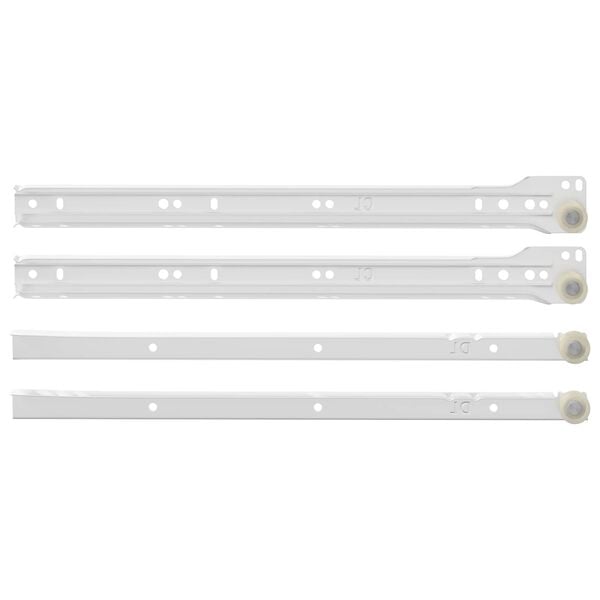 vidaXL Corredi&ccedil;a de Gaveta 12 pcs Branco 350 mm A&ccedil;o
