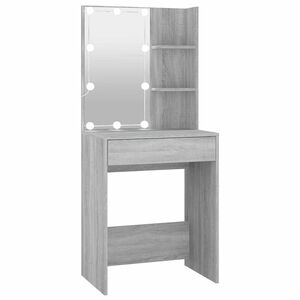 vidaXL Toucador com LEDs 60x40x140 cm sonoma cinza