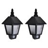 vidaXL Candeeiros de parede solares 2 pcs c/ sensor de movimento preto