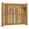 vidaXL Port&atilde;o de jardim 100x75 cm A&ccedil;o Corten Design Bambu