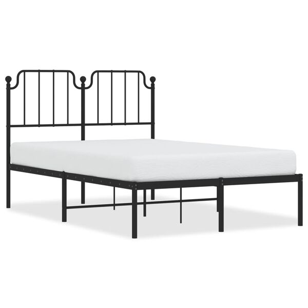vidaXL Estrutura de cama com cabeceira 120x200 cm metal preto